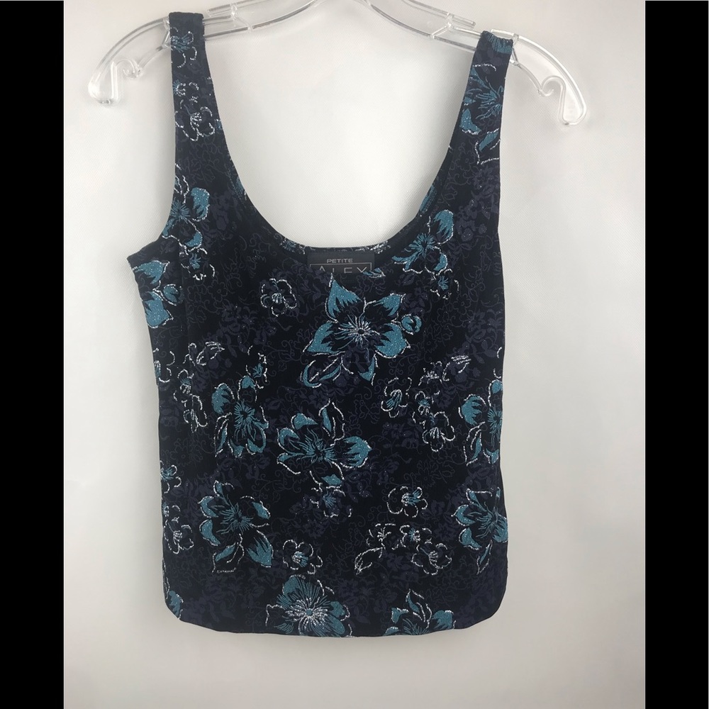 Alex Evenings Black sparkle Sleeveless Top LP